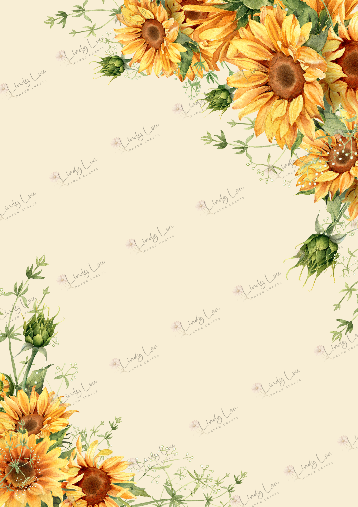 A4 Single Sheet - Sunflower Dreams - Sunbeam Corners