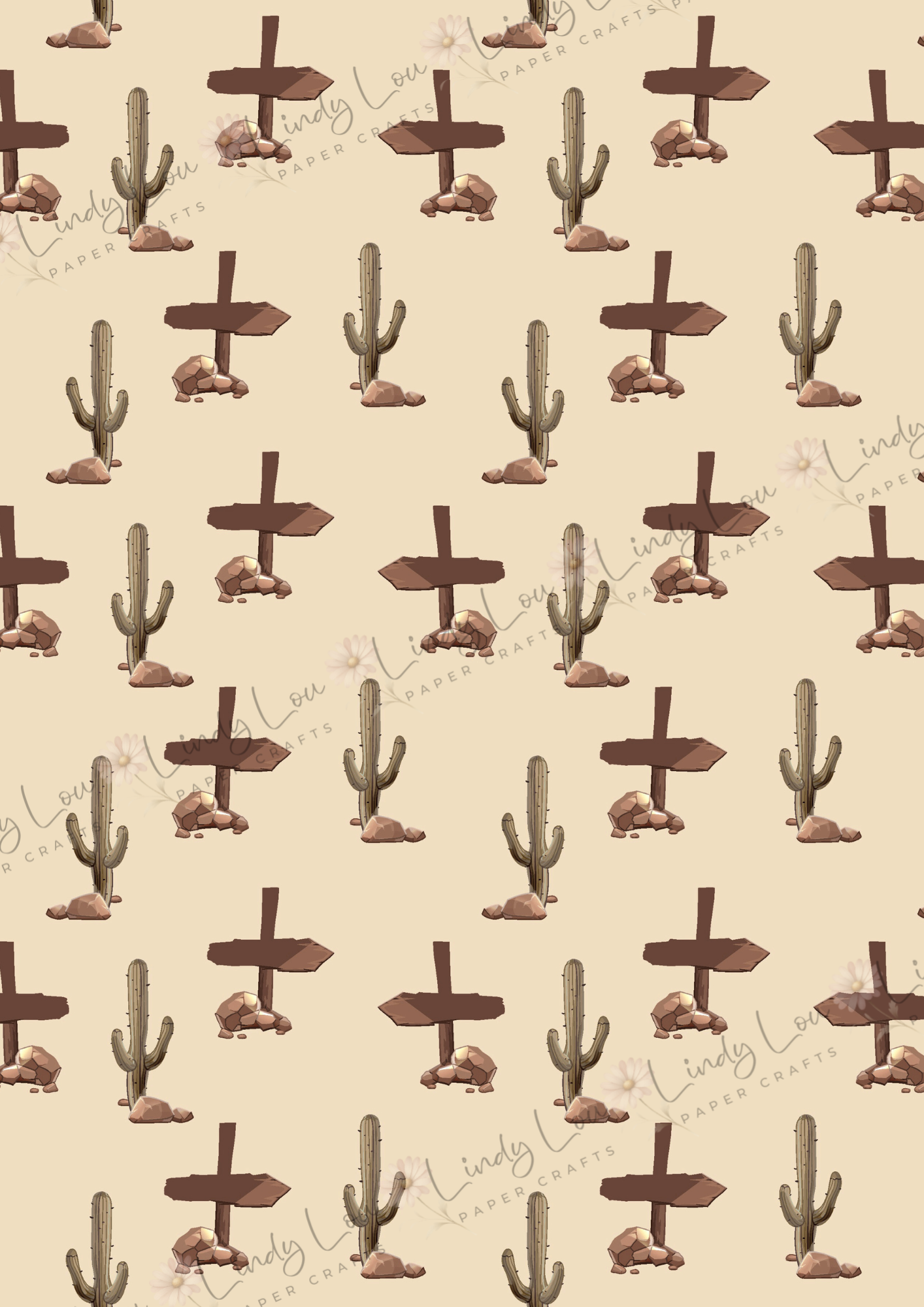A4 Single Sheet - Giddy up Cowboy - Cactus Trail