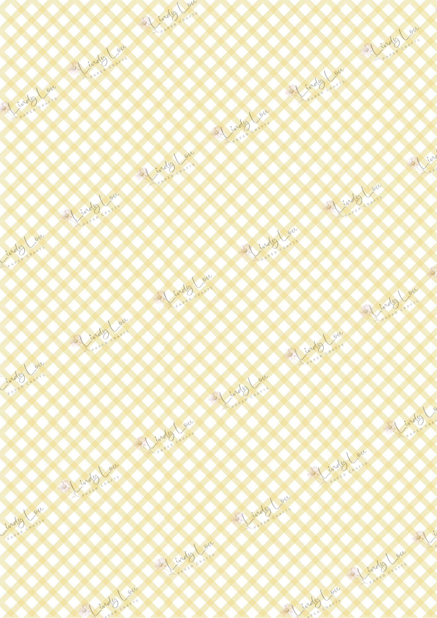 A4 Single Sheet - Buttercream Blooms - Buttercream Gingham