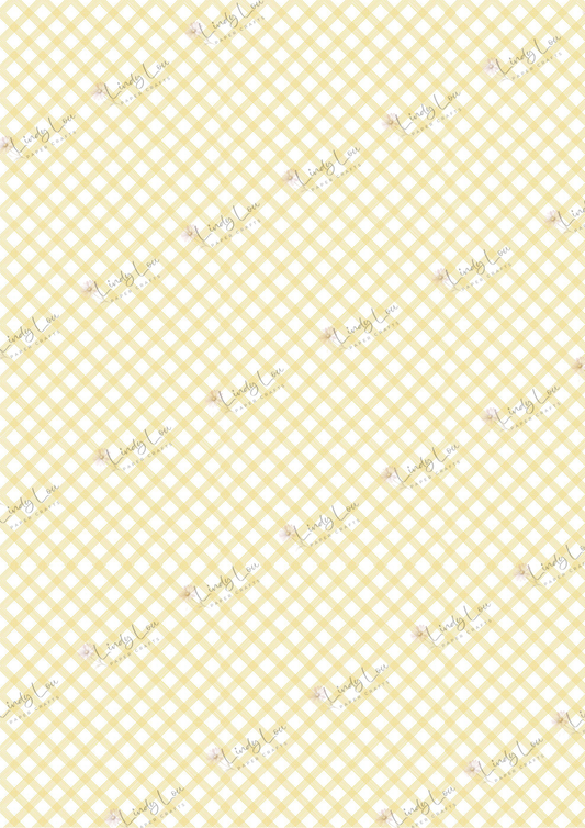 A4 Single Sheet - Buttercream Blooms - Buttercream Gingham