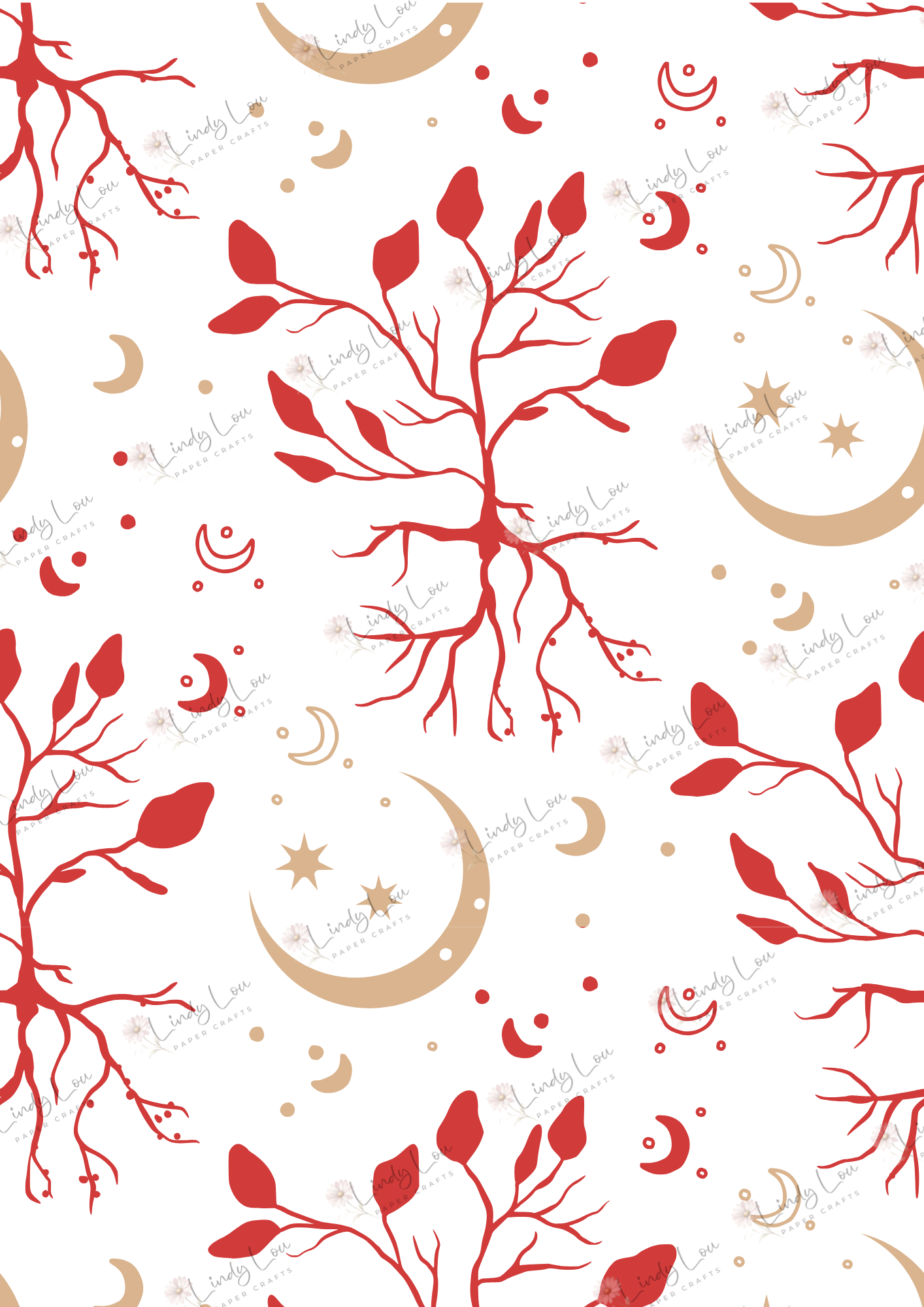 A4 Single Sheet - Fairyland - Crimson Leaves