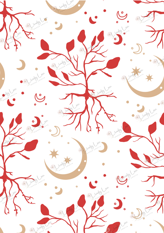 A4 Single Sheet - Fairyland - Crimson Leaves