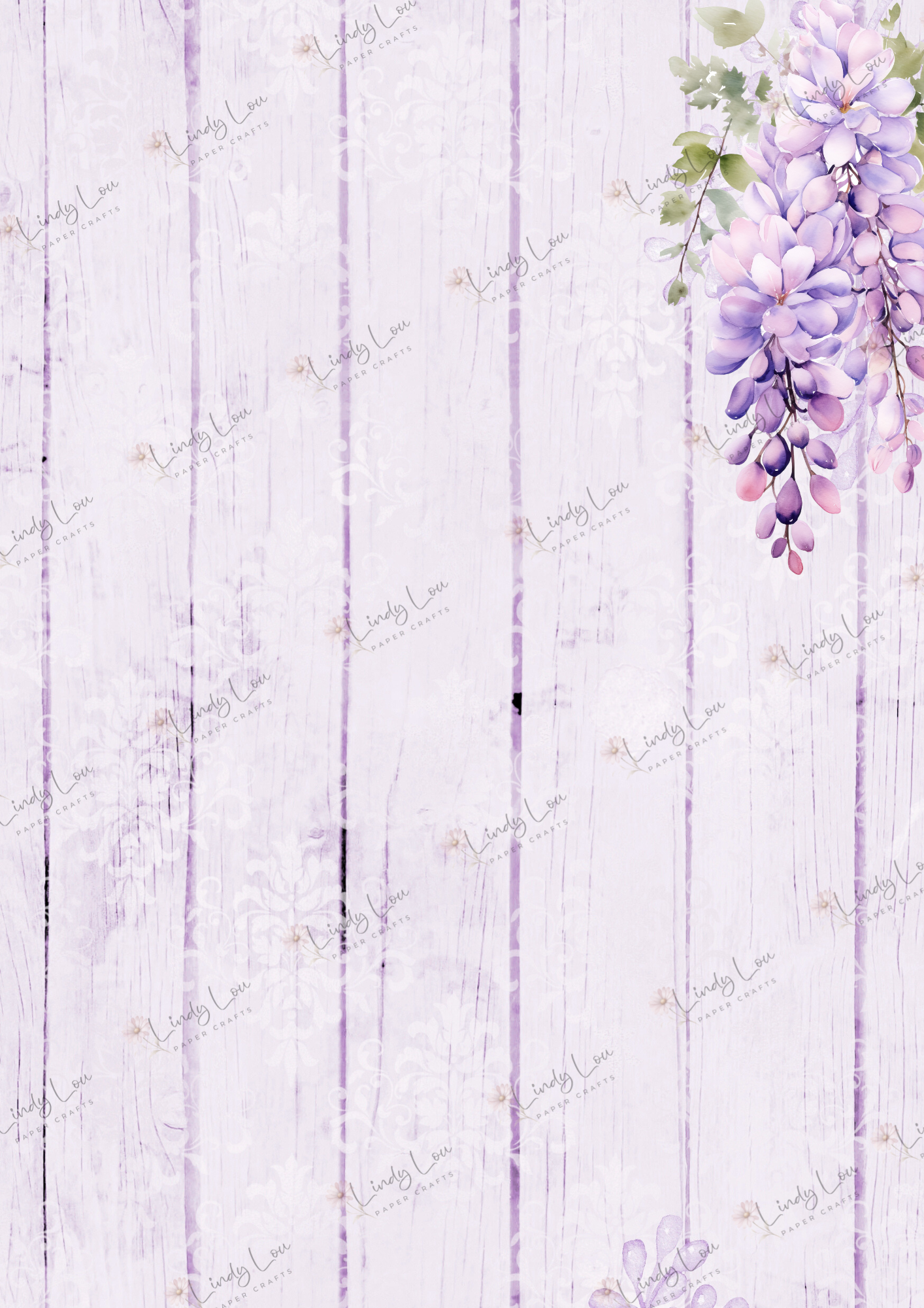 A4 Single Sheet - Wisteria Walk - Lilac Lane