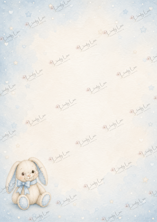 A4 Single Sheet - Baby Boy - Bunny's Little Corner