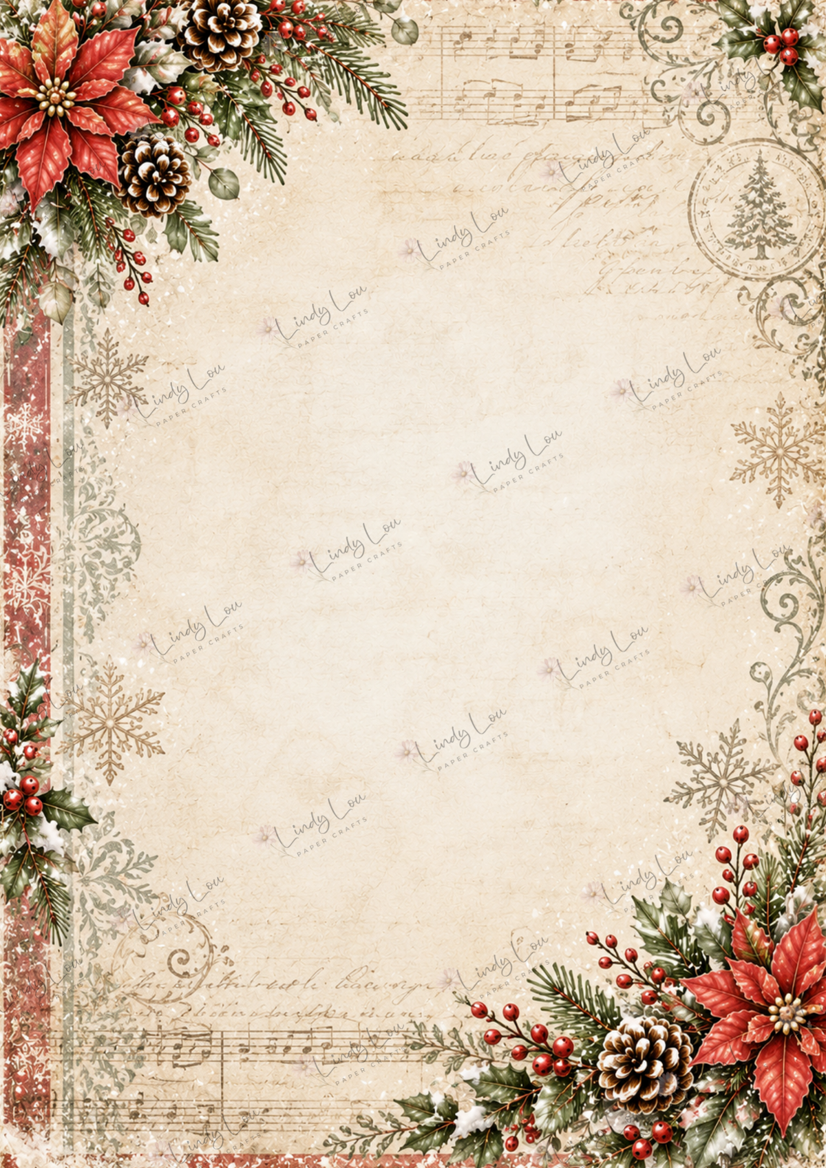 A4 Single Sheet - Christmas Past - Christmas Elegance
