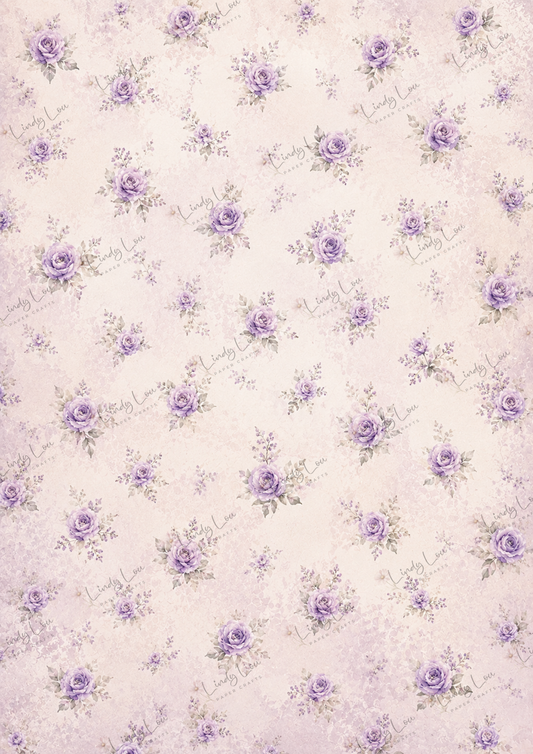 A4 Single Sheet - Blooming Grace - Lavender Posies