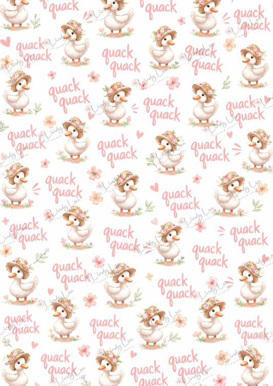 A4 Single Sheet - Little Goose Adventures - Quack Quack Pink