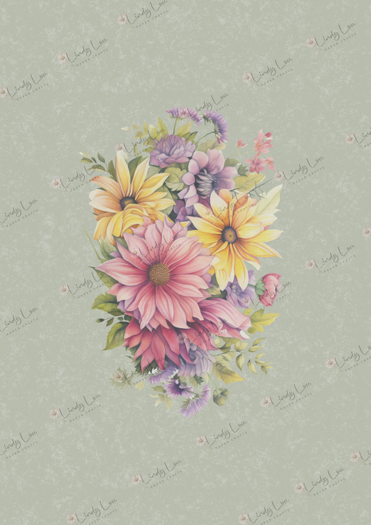 A4 Single Sheet - Summer Florals - Summer Posy
