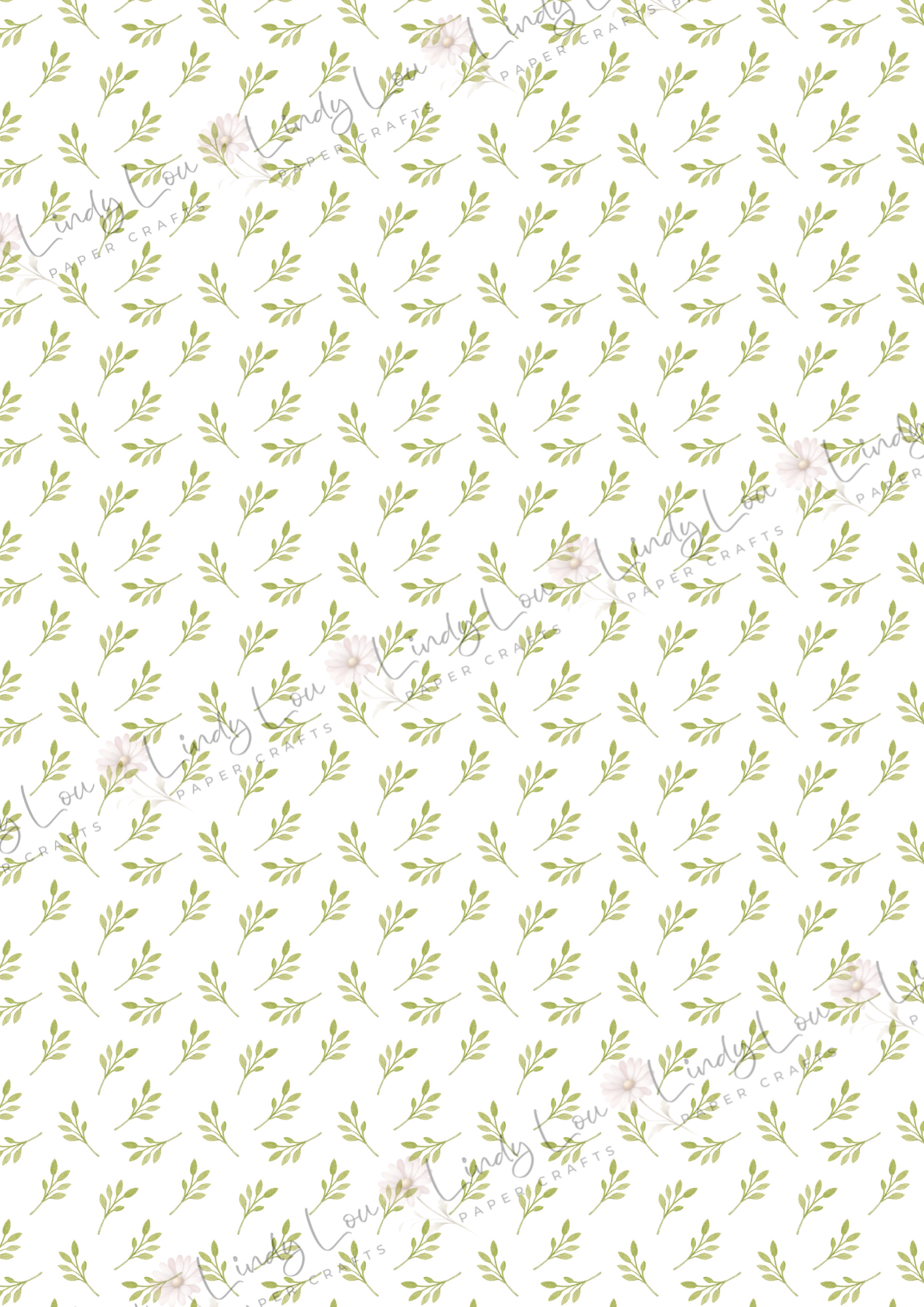 A4 Single Sheet - Dino Saurus - Green Leaves