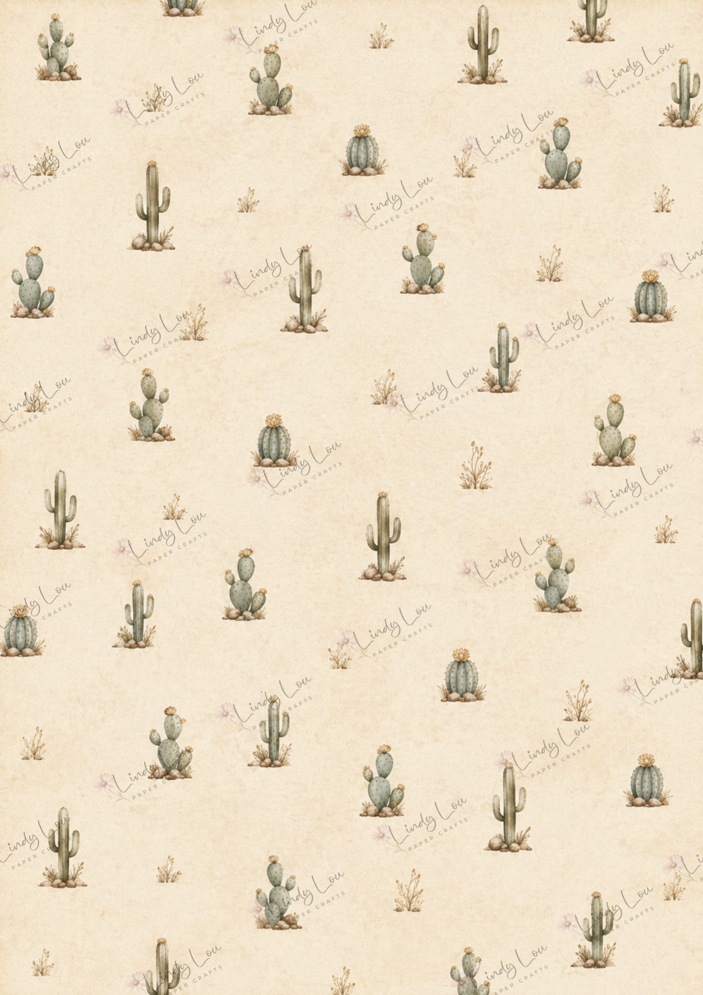 A4 Single Sheet - Giddy up Cowboy - Cactus Field