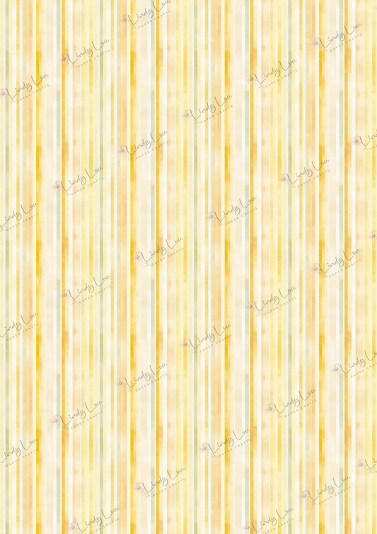 A4 Single Sheet - Buttercream Blooms - Honey Butter Stripes