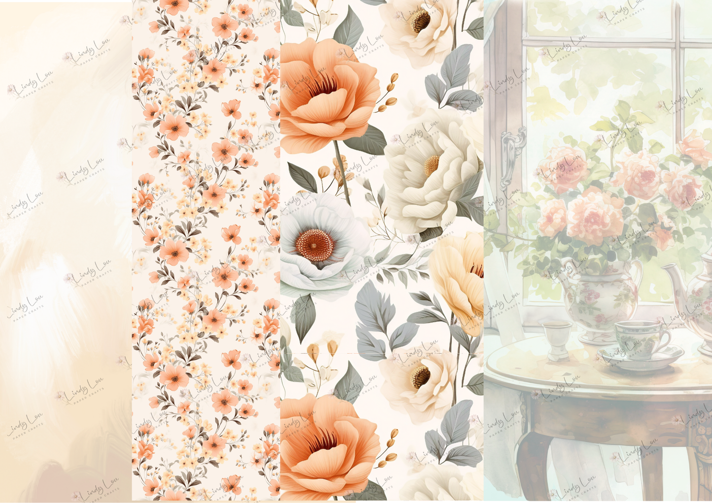 A4 Paper Collection - TeaCup Garden