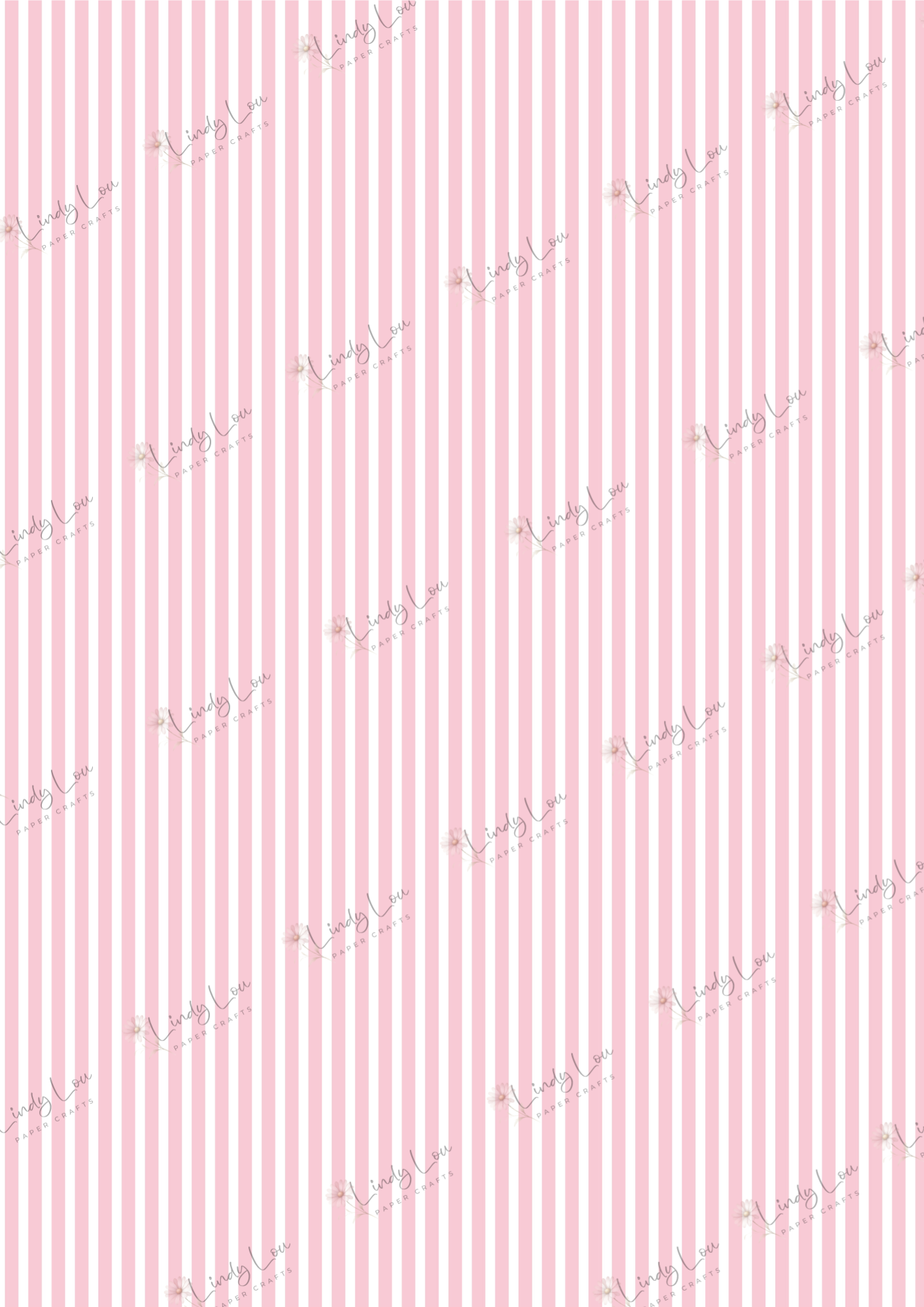 A4 Single Sheet - Sweet Baby Girl - Rosy Stripe