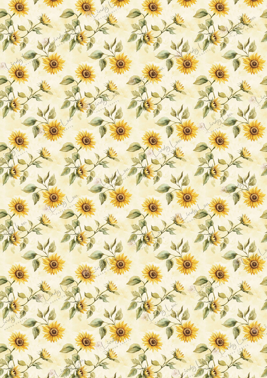 A4 Single Sheet - Sunflower Dreams - Dancing Sunflowers