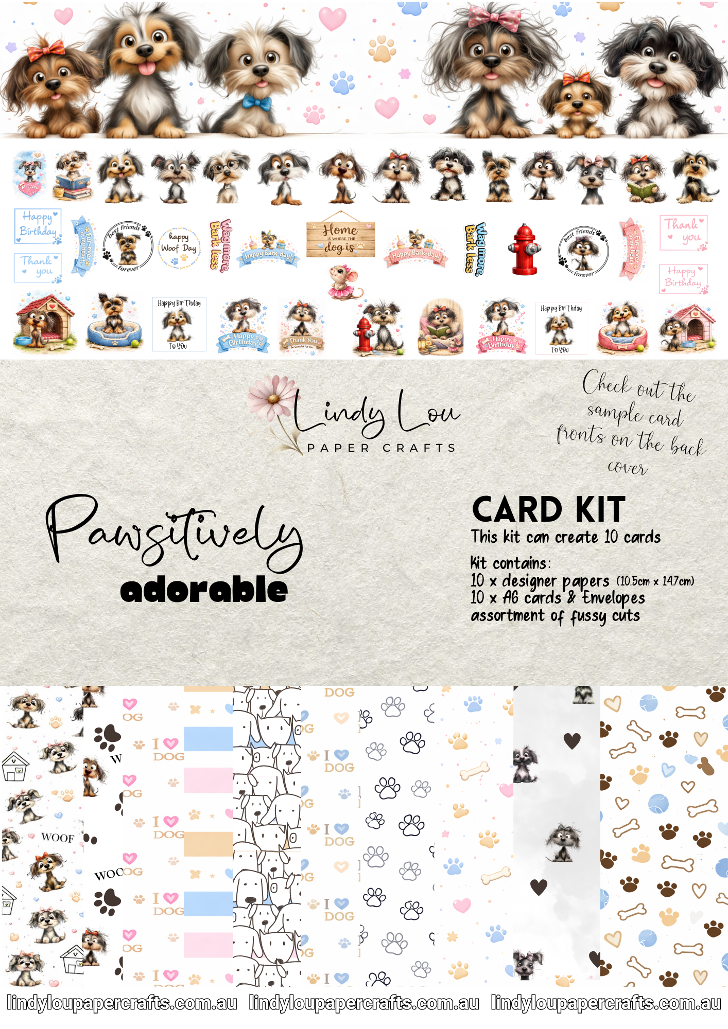 A6 Card Kit - Pawsitively Adorable