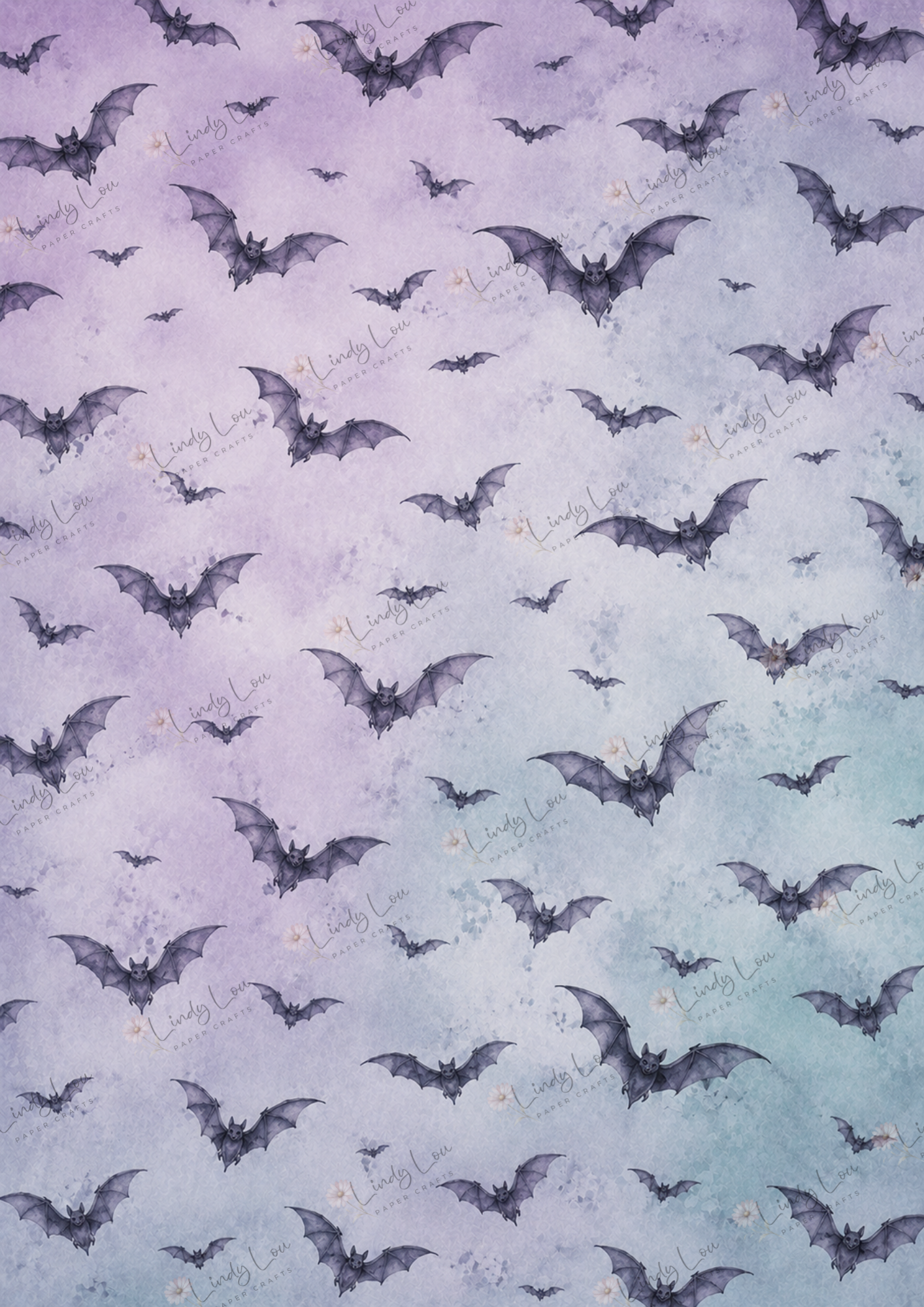 A4 Single Sheet - Gothic Girl Dreams - Batty by Moonlight