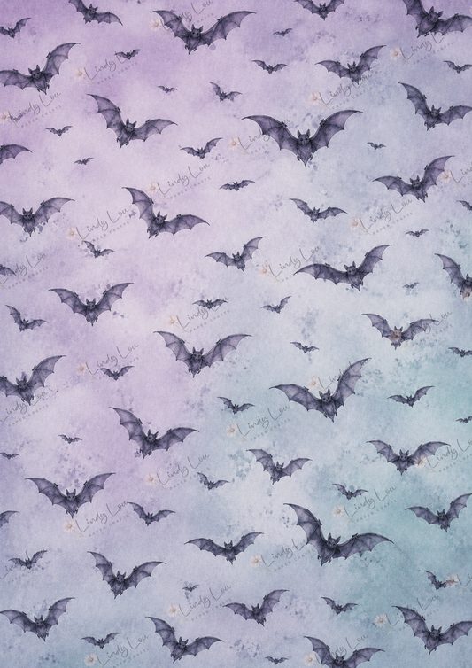 A4 Single Sheet - Goth Girl Dreams - Batty by Moonlight