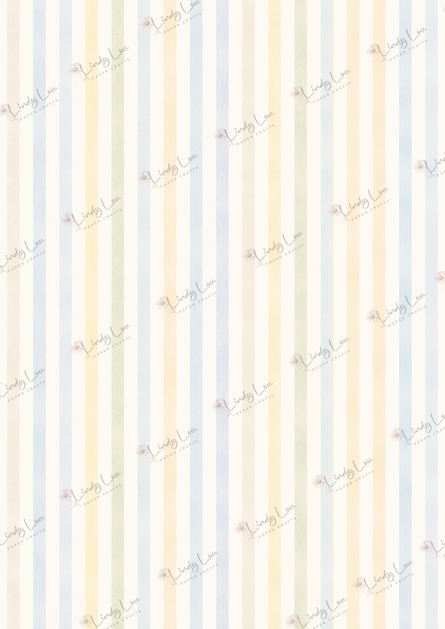 A4 Single Sheet - Baby Boy - Nursery Stripes