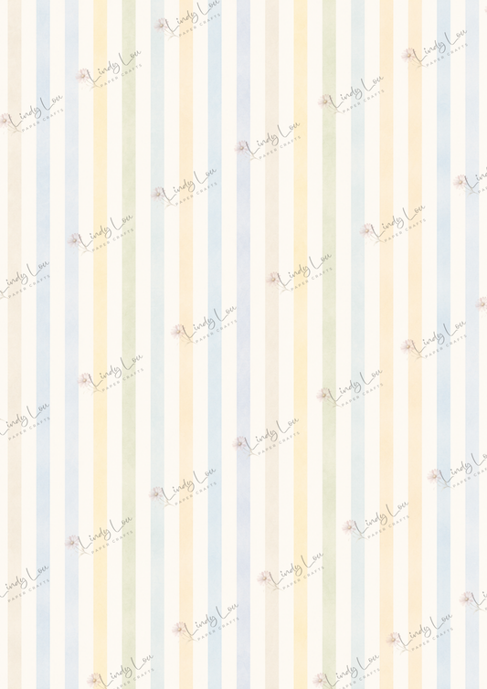 A4 Single Sheet - Baby Boy - Nursery Stripes