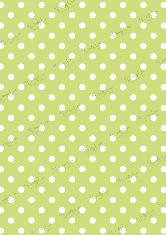 A4 Single Sheet - Devine Divas - Polka Dot Green