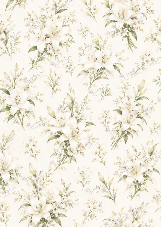 A4 Single Sheet - Lily's Cottage - Porcelain Lily's