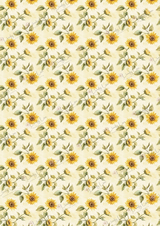A4 Single Sheet - Sunflower Dreams - Dancing Sunflowers