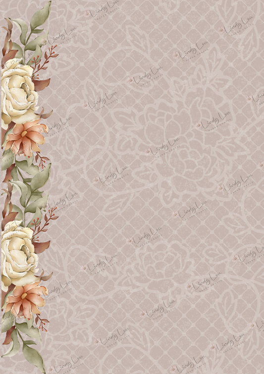 A4 Single Sheet - Tied with a Kiss -  Rustic Romance