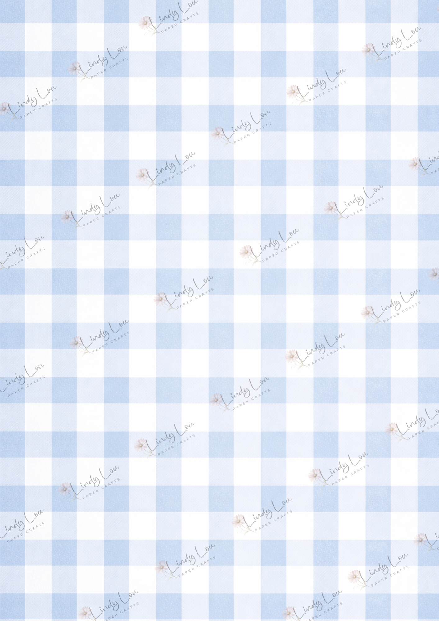 A4 Single Sheet - Little Goose Adventures - Blue Gingham
