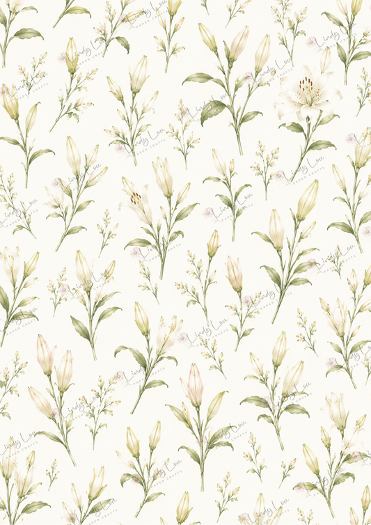 A4 Single Sheet - Lily's Cottage - Lily Buds