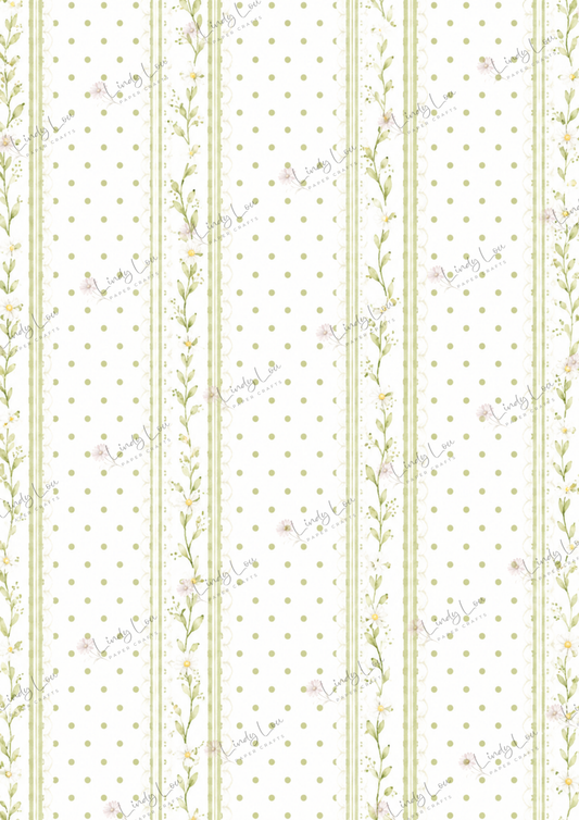 A4 Single Sheet - Daisy Girls - Olive Dot Delight