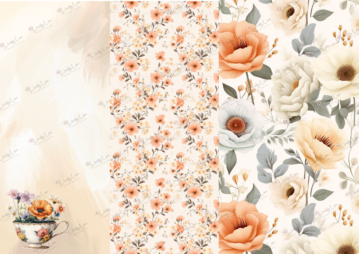 A4 Paper Collection - TeaCup Garden