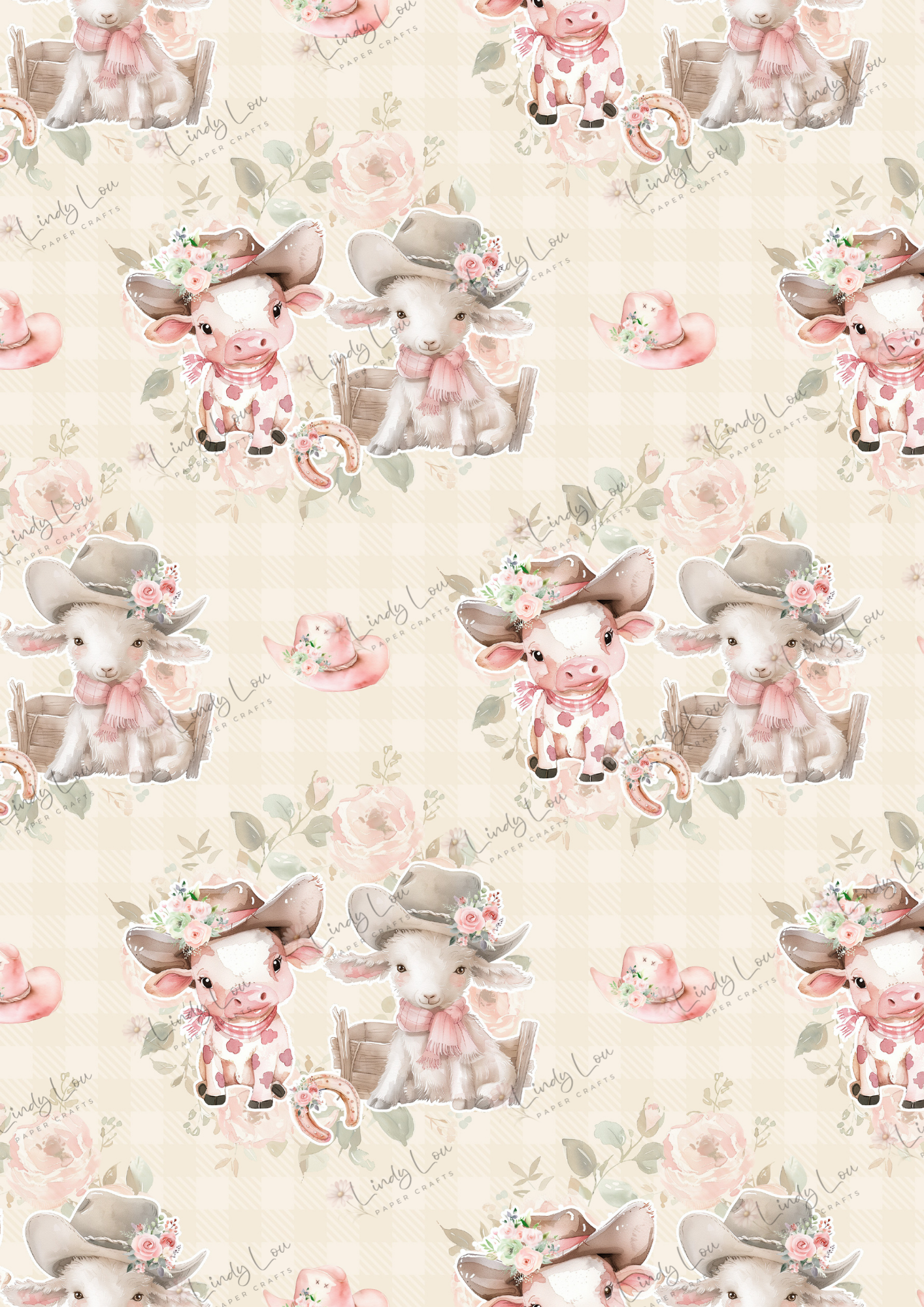 A4 Single Sheet - Cute Little Cowgirl - Moo Dance