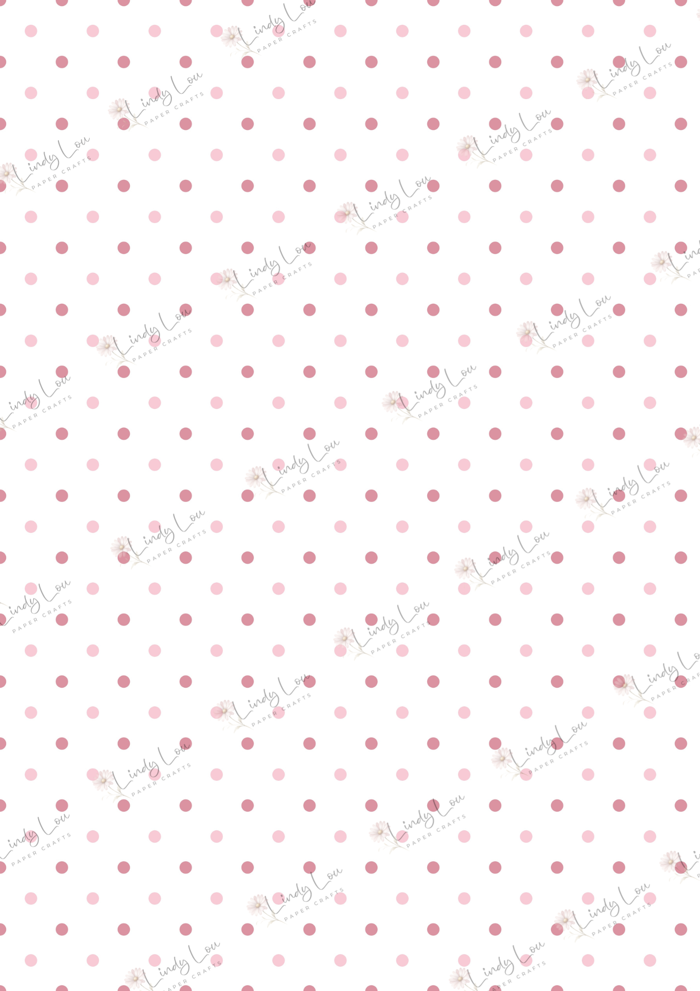 A4 Single Sheet - Sweet Baby Girl - Giggly Dots