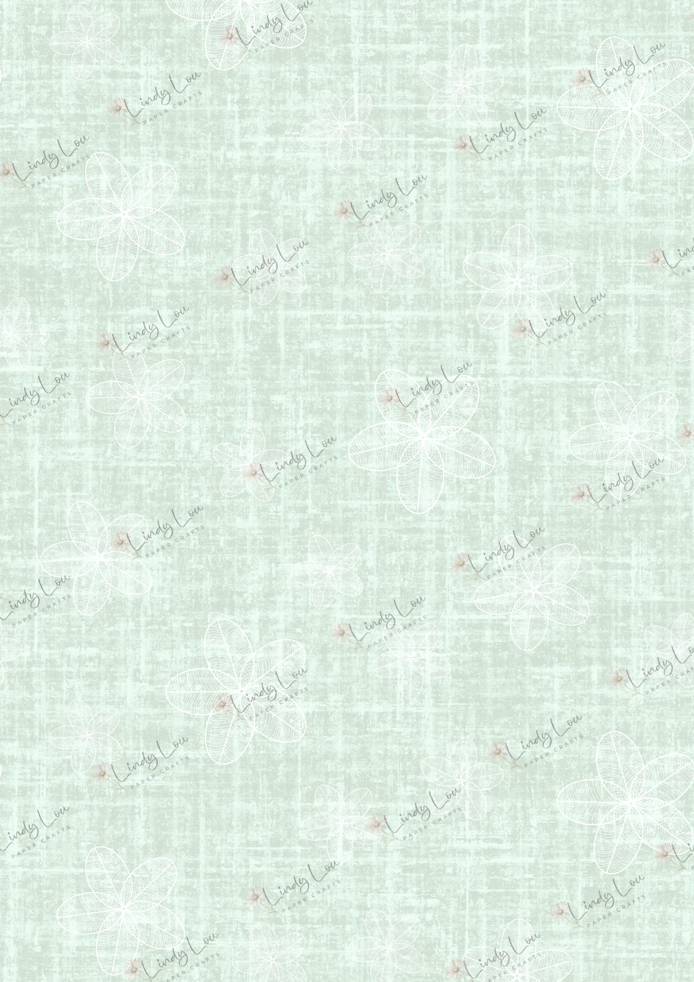A4 Single Sheet - Softly Spoken -  Frangipani Haze Sage