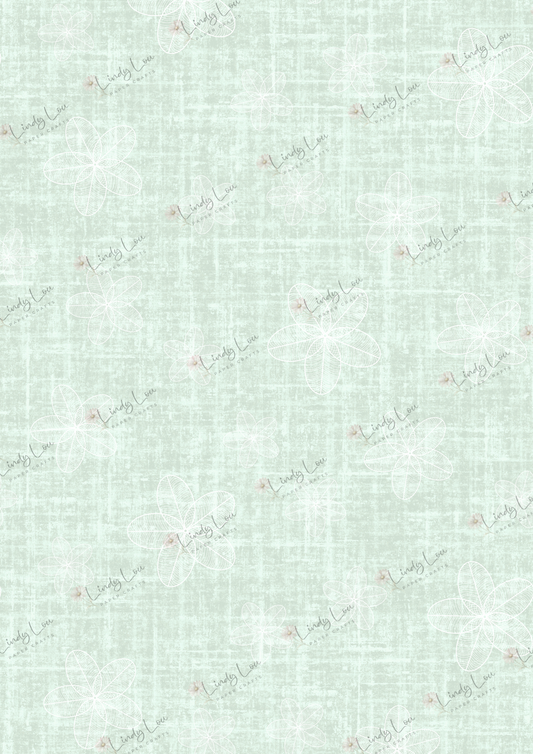A4 Single Sheet - Softly Spoken -  Frangipani Haze Sage