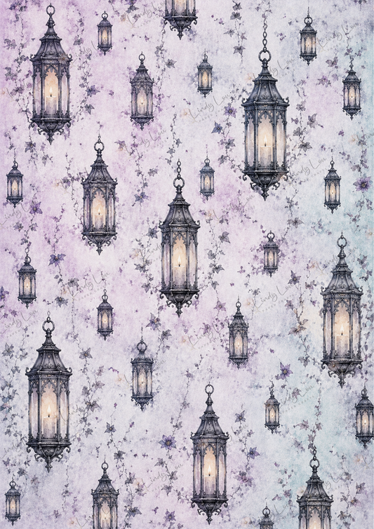 A4 Single Sheet - Goth Girl Dreams - Lanterns of the Hollow