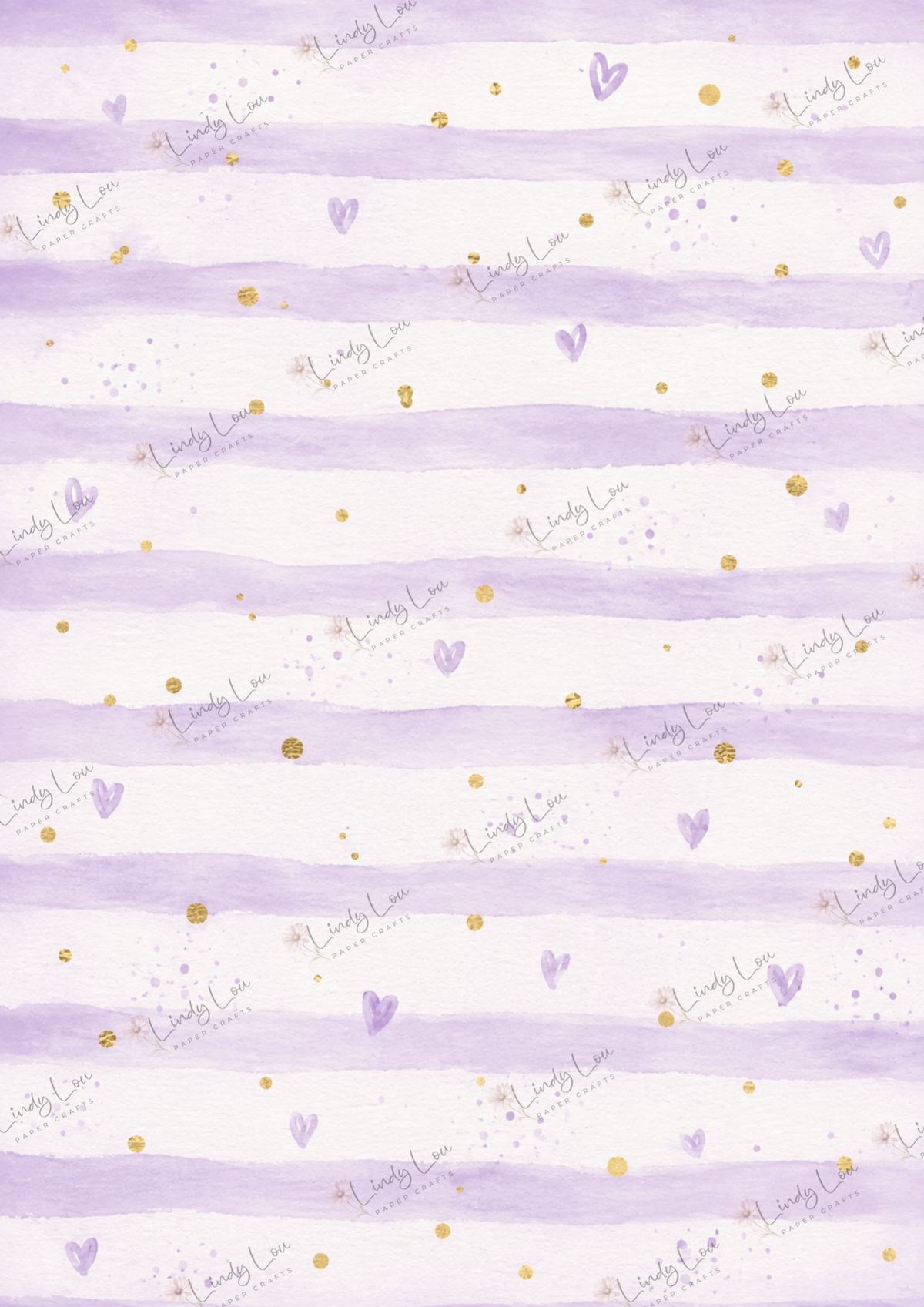 A4 Single Sheet - Butterfly Kisses & Quirky Wishes - Lilac Twinkle
