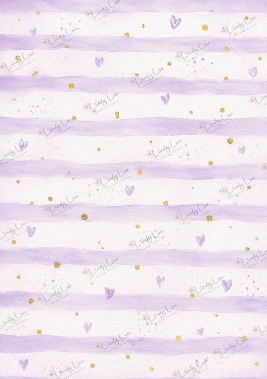 A4 Single Sheet - Butterfly Kisses & Quirky Wishes - Lilac Twinkle