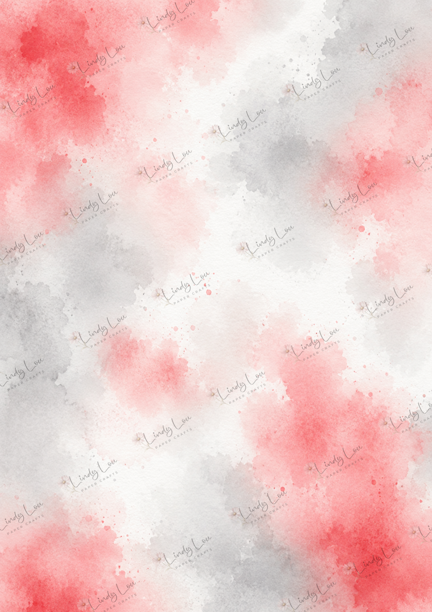 A4 Single Sheet - Barking Adorable - Washy Red