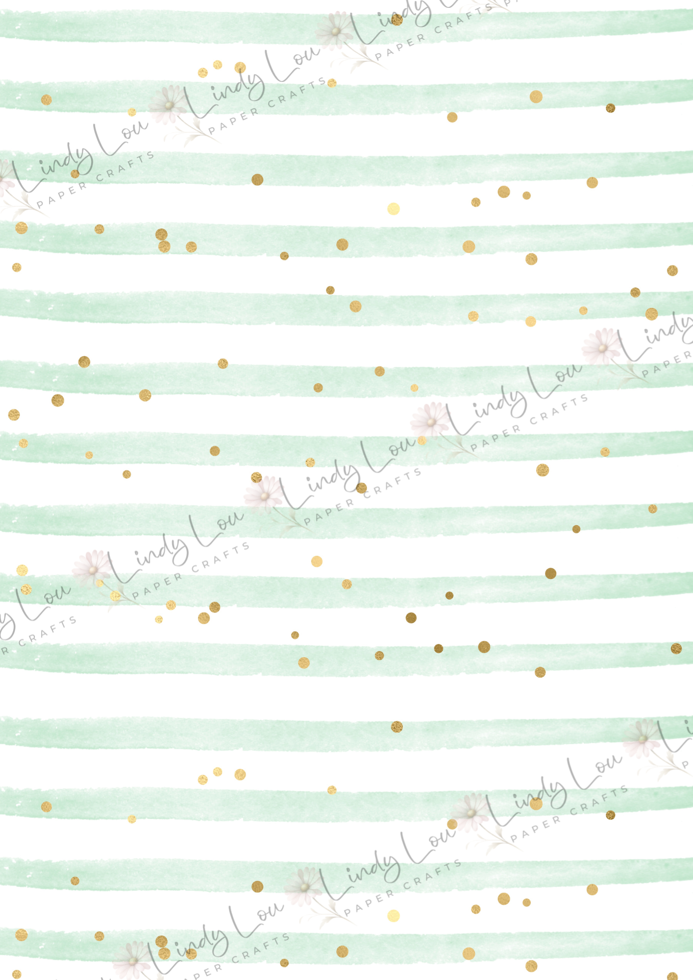 A4 Single Sheet - Butterfly Kisses & Quirky Wishes - Mint Sparkle
