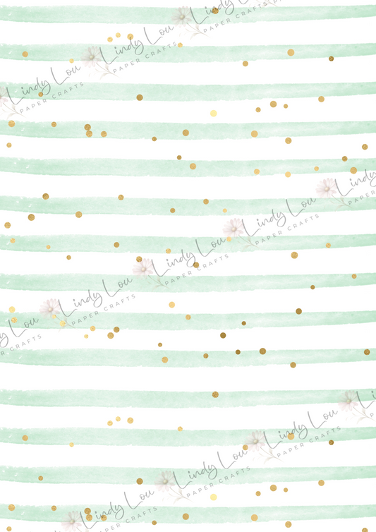 A4 Single Sheet - Butterfly Kisses & Quirky Wishes - Mint Sparkle