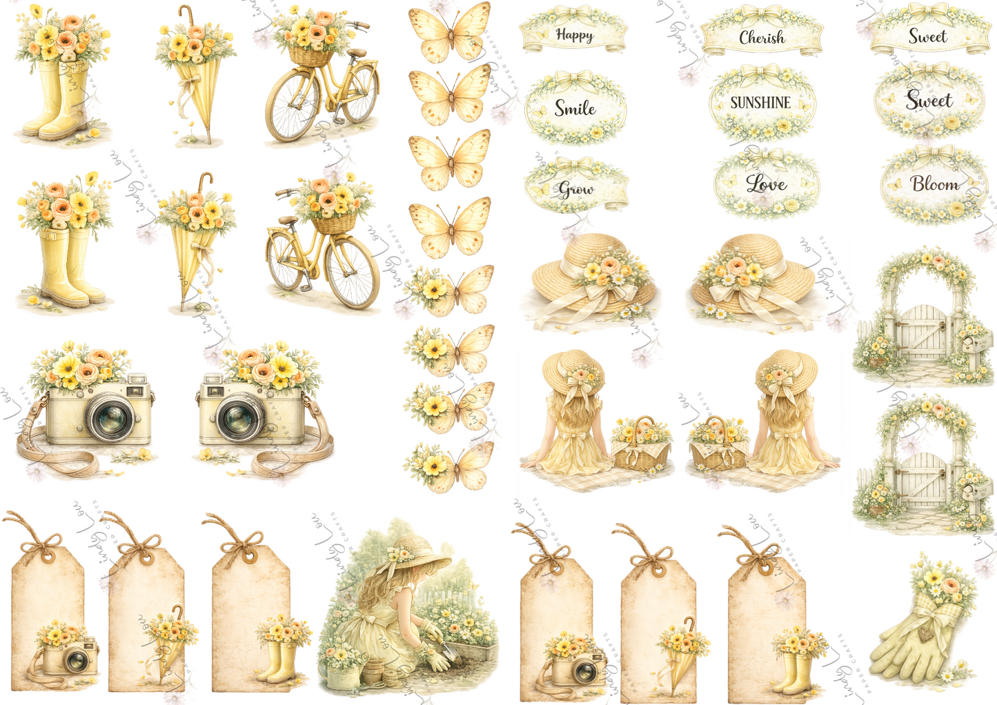 A4 Paper Collection - Buttercream Blooms