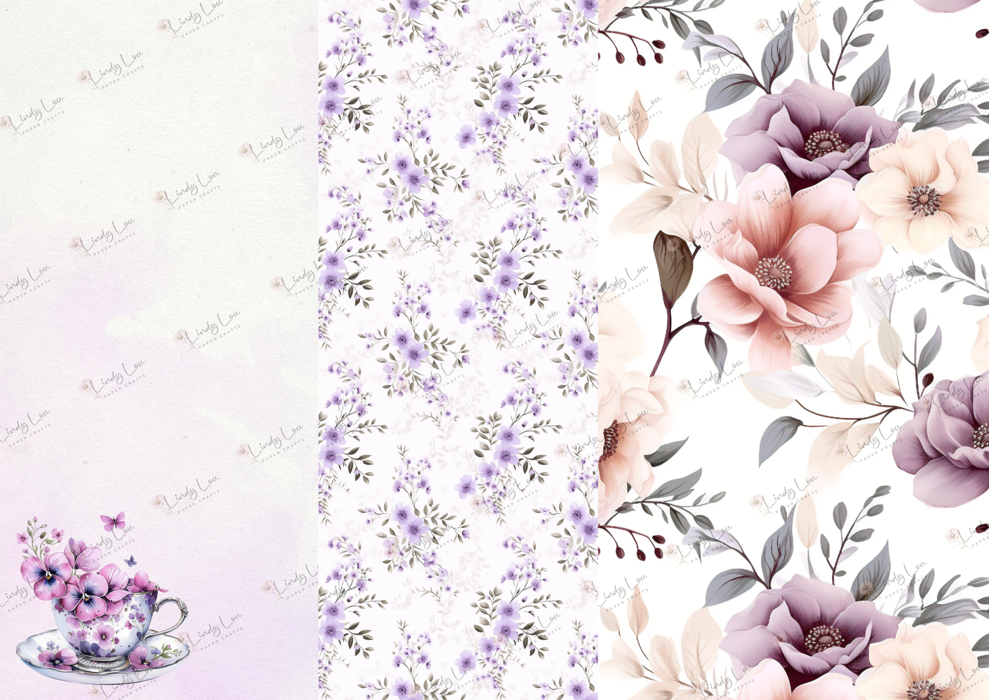 A4 Paper Collection - TeaCup Garden