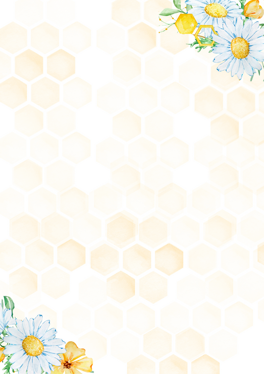 A4 Single Sheet - Little Bee - Honeycomb Glow