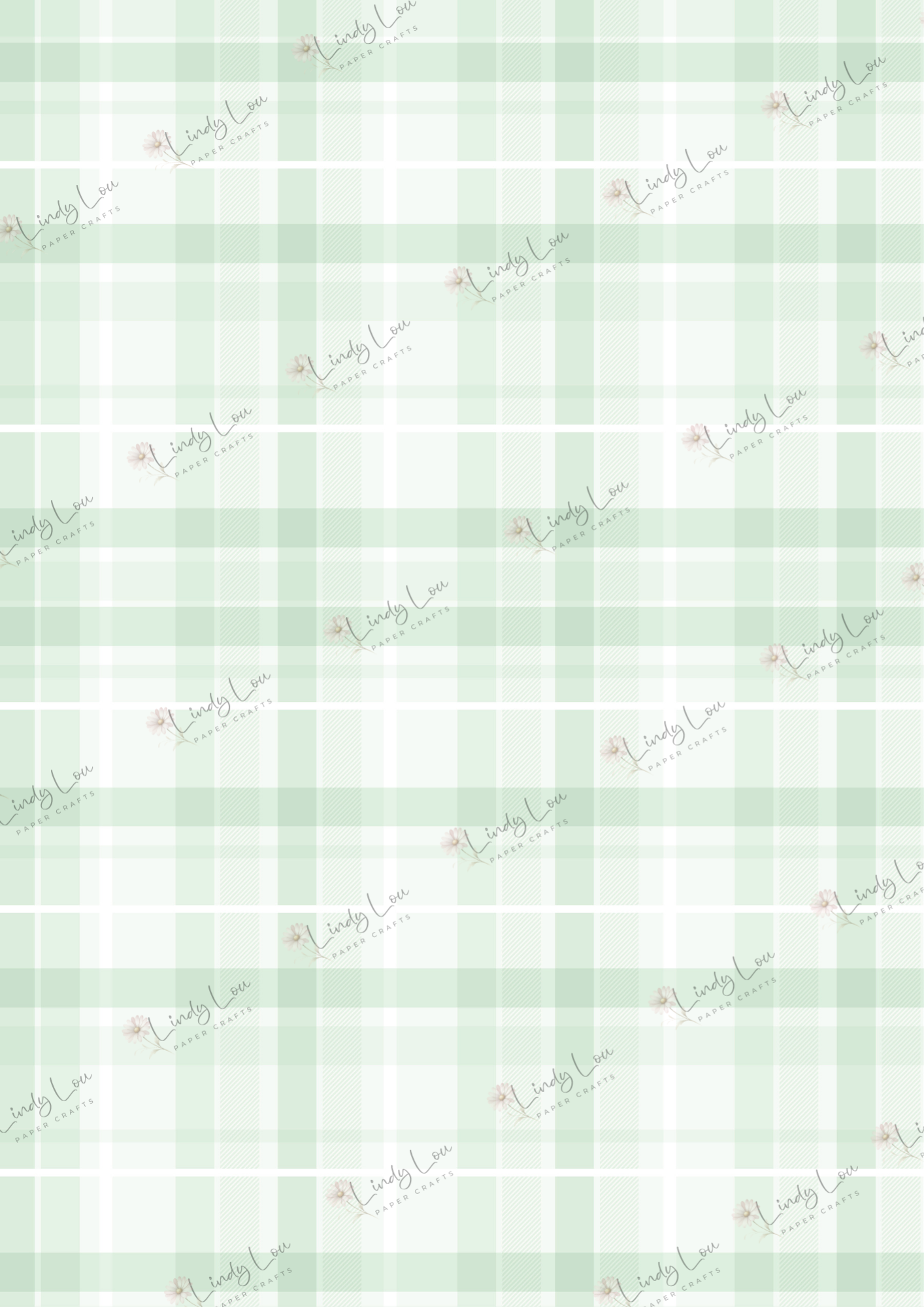 A4 Single Sheet - Softly Spoken -  Sage Linen Check