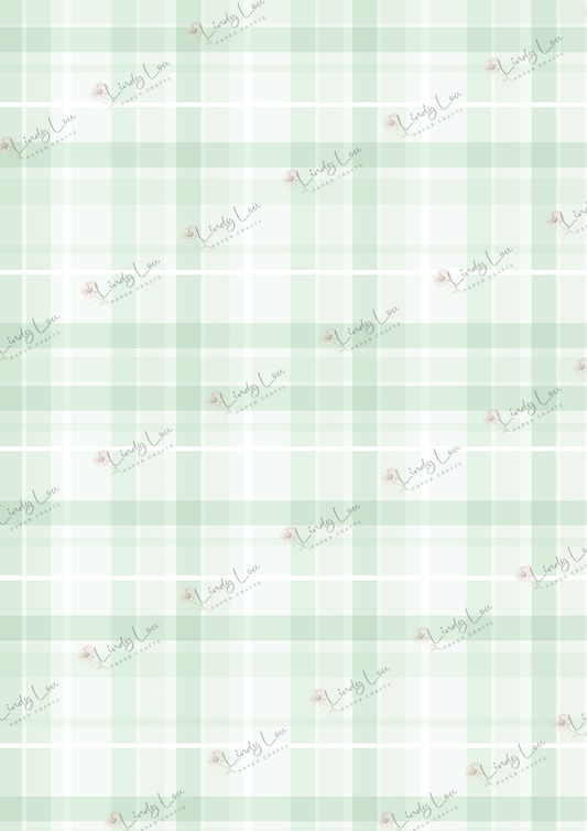 A4 Single Sheet - Softly Spoken -  Sage Linen Check