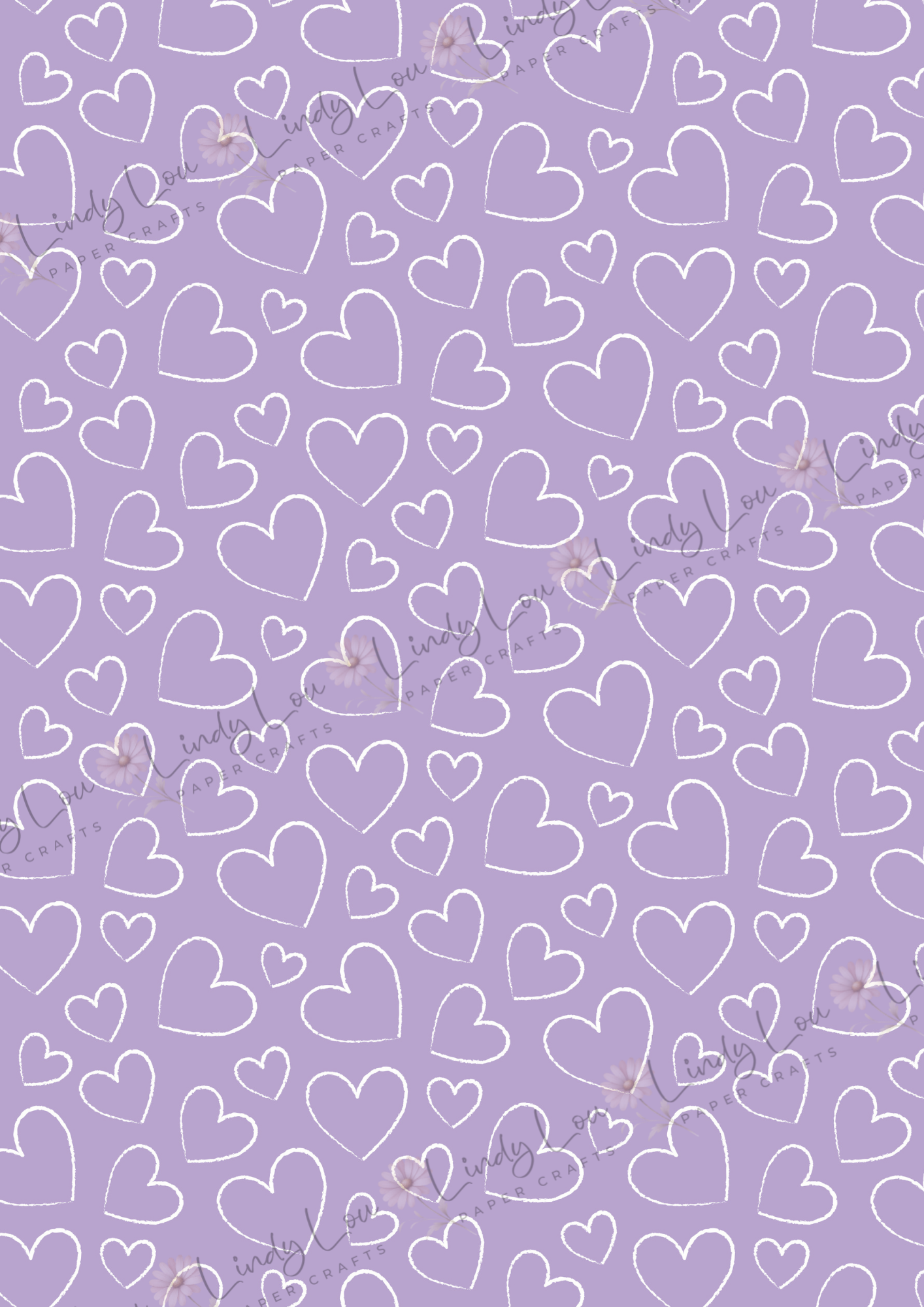 A4 Single Sheet - Princess Ellie - Doodle Hearts