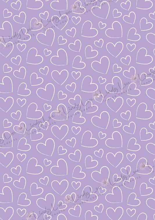 A4 Single Sheet - Princess Ellie - Doodle Hearts