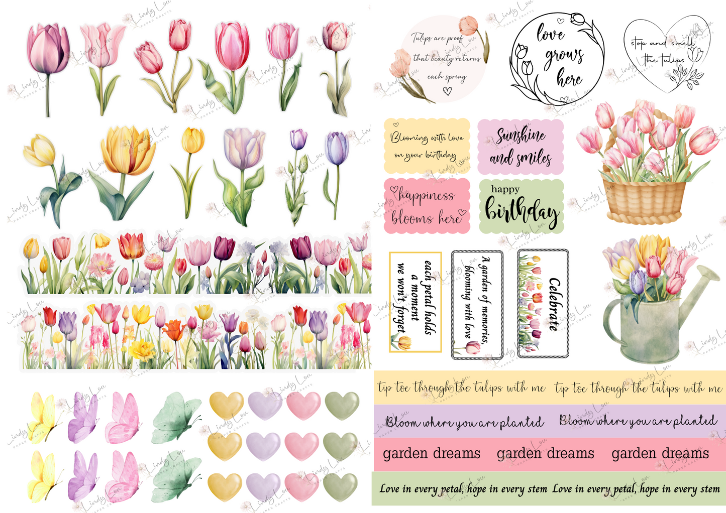A4 Paper Collection - Tip Toe through the Tulips