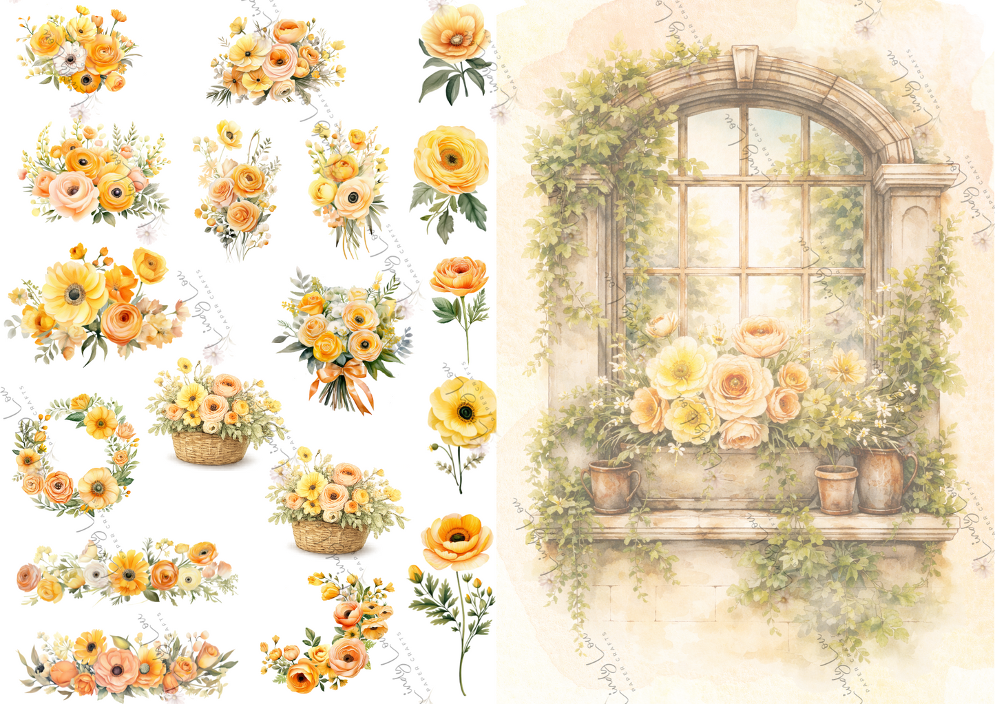 A4 Paper Collection - Buttercream Blooms